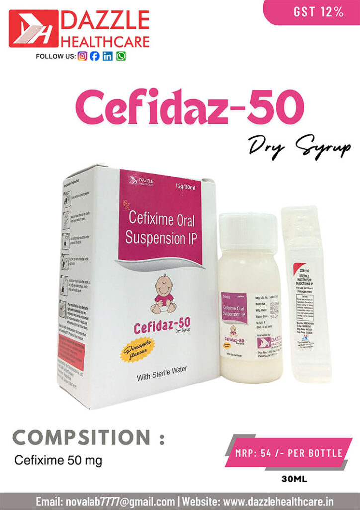CEFIDAZ-50 Cefixime 50 mg/5 ml Dry Syrup