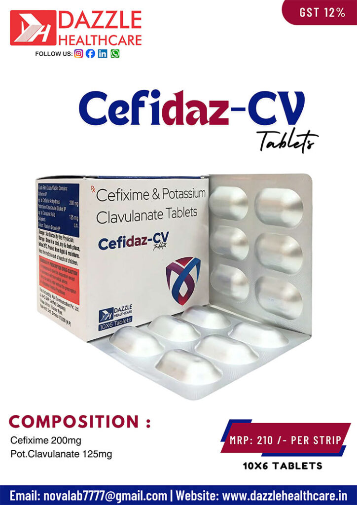 Cefixime 200 mg and Potassium Clavulanate 125 mg Tablet
