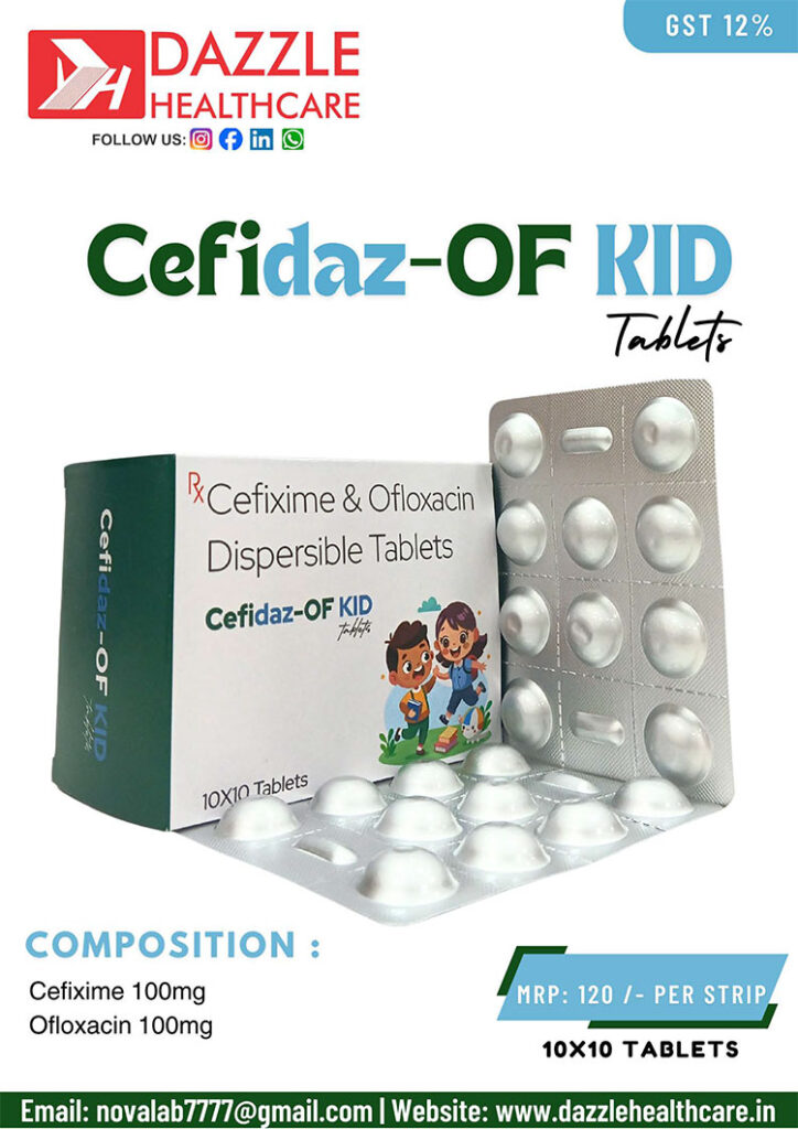 Cefixime 100 mg and Ofloxacin 100 mg Tablet
