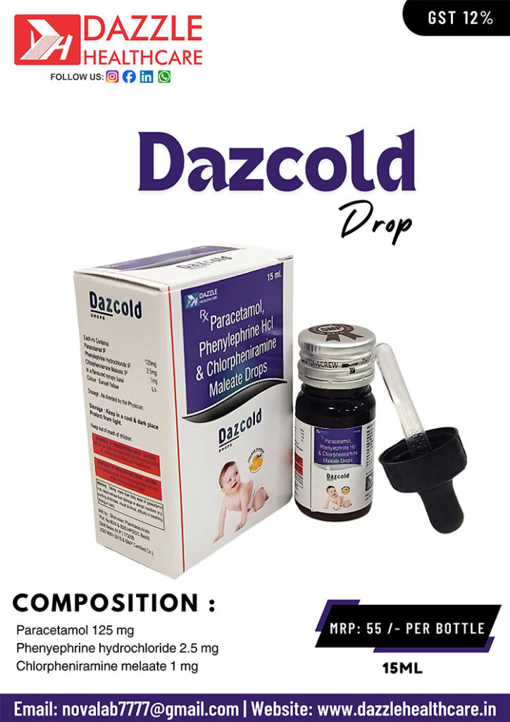 Paracetamol 125 mg, Phenylephrine Hydrochloride 2.5 mg, and Chlorpheniramine Melaate 1 mg Drop