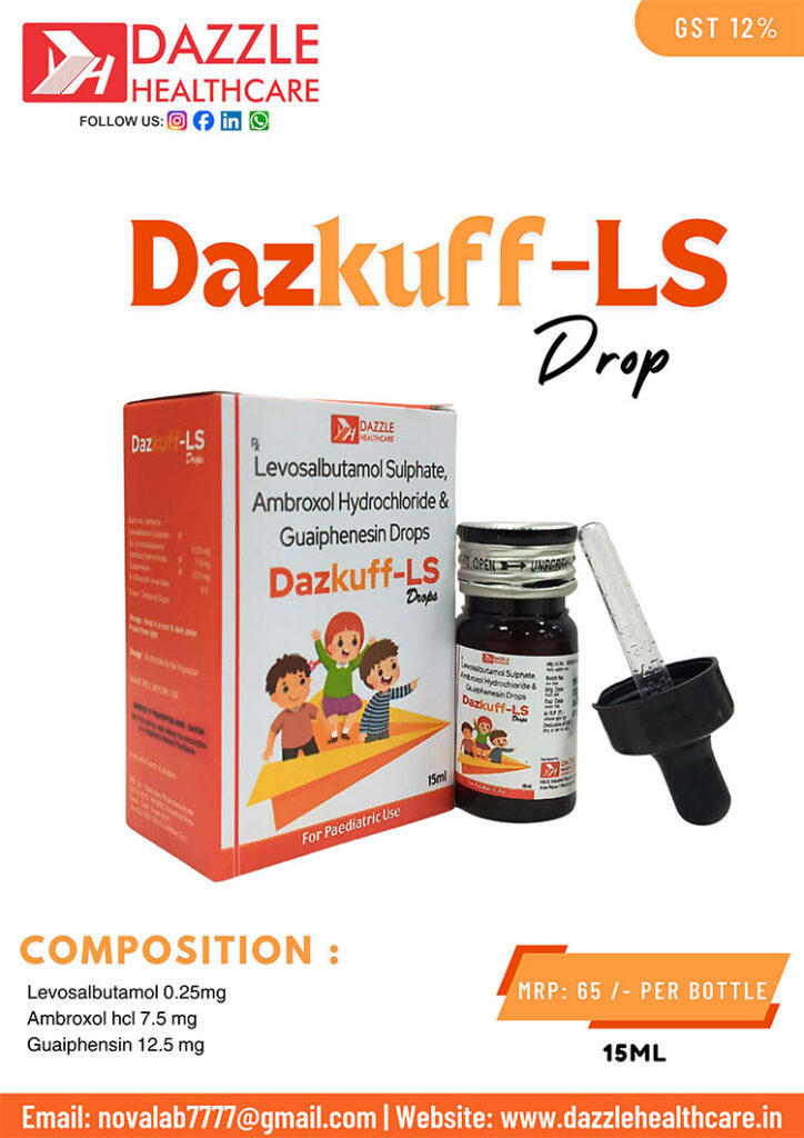 Levosalbutamol 0.25 mg, Ambroxol HCL 7.5 mg, and Guaiphenesin 12.5 mg Drop