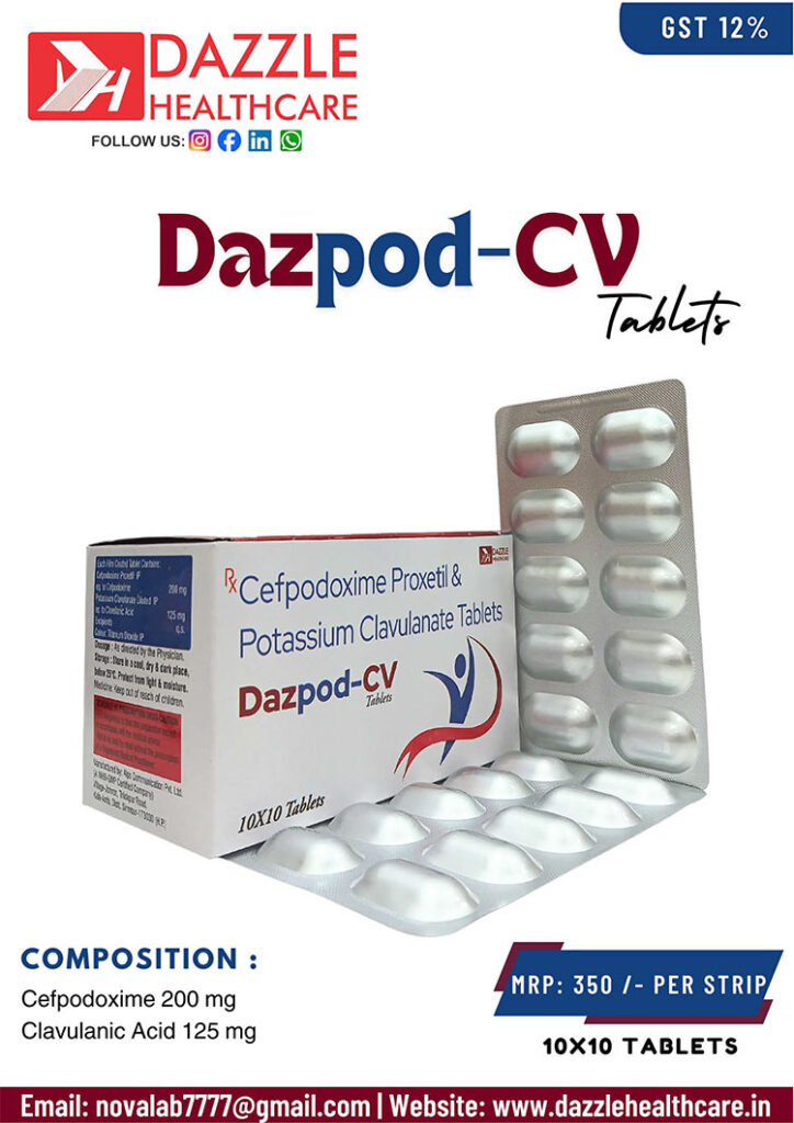 Cefpodoxime 200 mg and Potassium Clavulanate 125 mg Tablet