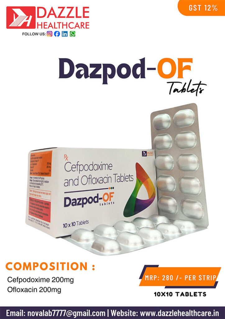 Cefpodoxime 200 mg and Ofloxacin 200 mg Tablet
