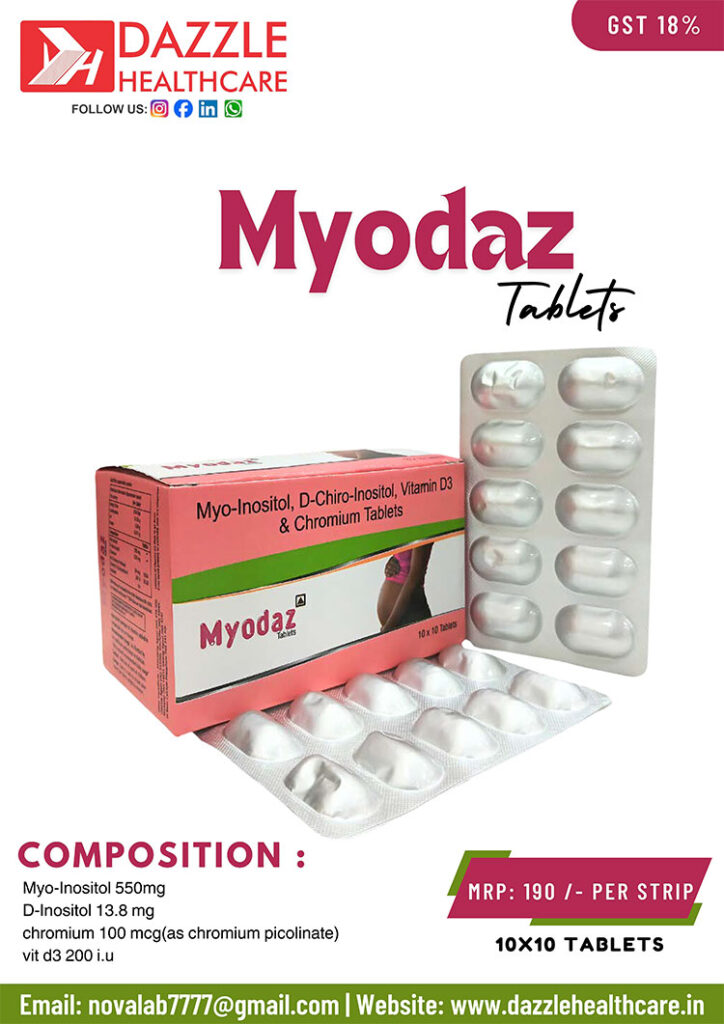 Myo-Inositol 550 mg, D-Inositol 13.8 mg, Chromium 100 mg, and Vitamin D3 Tablet